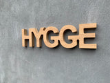 Hygge tekst i egetræ